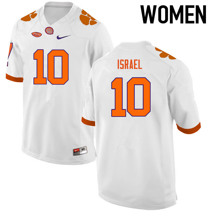 Women Clemson Tigers #10 Tucker Israel College Football Jerseys-White - Click Image to Close